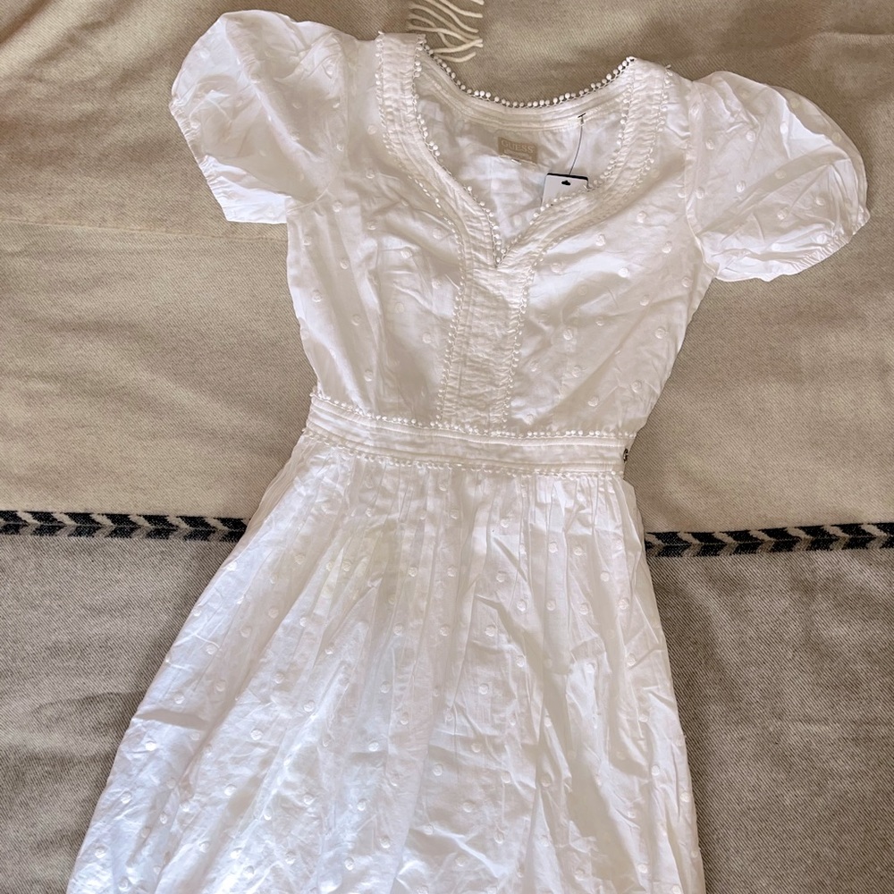 🐚✨NEW WITH TAGS Embroidered White Cotton Dress